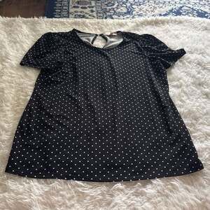 Philosophy Black top with white polka dots large